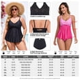 thumbnail image 6 of RELLECIGA Women's Swimsuit Set V Neck Tankini Top with High Waisted Full Coverage Bottom Two Piece Bathing Suit Size L, 6 of 11