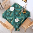 thumbnail image 2 of Teal Gold Marble Pattern Square Tablecloth,Waterproof Square Table Cover,Wipeable Spillproof Washable Table Cover for Home Kitchen Party Decor 52"x52"(132x132cm), 2 of 6