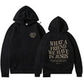 thumbnail image 2 of What A Friend We Have In Jesus Hoodies for Women Fall Winter Long Sleeve Christian Hooded Sweatshirt with Pockets, 2 of 5