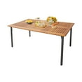 thumbnail image 2 of Aimee Lii Patio Acacia Wood Dining Table with Umbrella Hole and Metal Legs, Outdoor Patio Furniture, 2 of 9