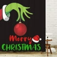 thumbnail image 2 of Merry Christmas Shower Curtain, Winter Green Xmas Kids Bath Bathroom Curtains, Red Santa Hat Happy New Year Eve Holiday Decors, 72x72 Home Fabric Waterproof Shower Curtain Set with 12 Hooks, 2 of 6