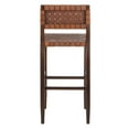thumbnail image 7 of SAFAVIEH Paxton Woven Leather Barstool with Footrest, Cognac, 7 of 7