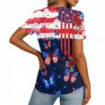 thumbnail image 7 of LWavelet Fourth of July Shirts for Women Short Sleeve Tops V-Neck Casual Patriotic Floral Butterfly Graphic Tee Navy XL, 7 of 7