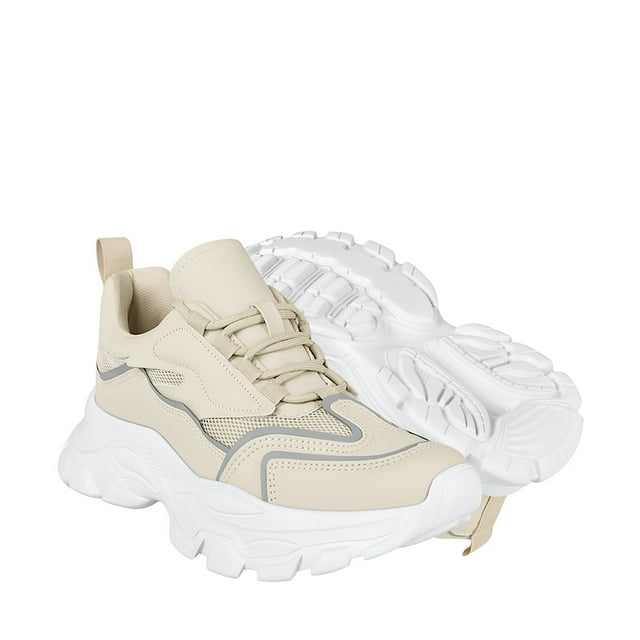 TENIS CASUALES DAMA STYLO 17727 SIMIPIEL BEIGE