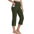 thumbnail image 4 of Jxximdong Leggings for Women Women's Tight Casual Solid Color Seven Part Split Yoga Pants Green L Yoga Pants, 4 of 5