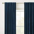 thumbnail image 2 of Velvet Curtains - Blackout Curtains for Living Room, Thermal Insulated Noise Reducing Panel Soft Vertical Sense Window Decor for Cottage Farmhouse, Navy Blue, 2 Panels, 2 of 4
