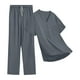 thumbnail image 5 of Conjunto de uniforme médico unisex, ligero, suave y cómodo, para salones de belleza y enfermería. Gris, 5 of 8