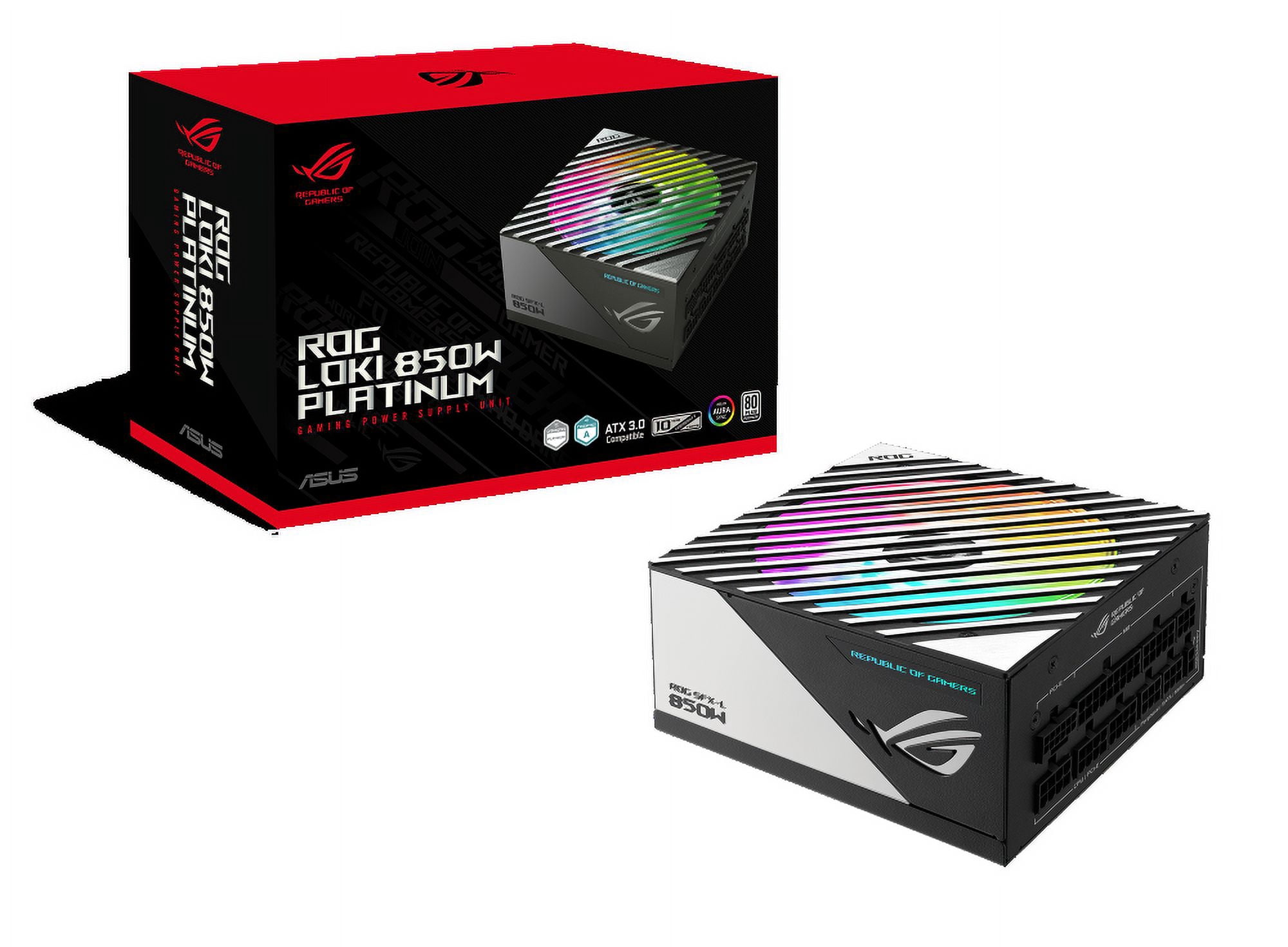 ASUS ROG Loki SFX-L 850W Platinum (Fully Modular Power Supply, 80+ Platinum, 120mm PWM ARGB Fan, Aura Sync, ATX 3.0 Compatible, PCIe 5.0 Ready)