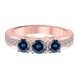 thumbnail image 3 of Mauli Jewels 1 Carat Lab Grown Blue and White Diamond Engagement Ring for Women in 10K Solid Gold, 4 Prong Setting, 3 of 4