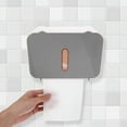 thumbnail image 4 of Dispensador de toallas de papel sin taladro, dispensador de toallas de papel de pared, soporte para toallas de papel de baño sin contacto para cocina y baño sin sensor, 4 of 8