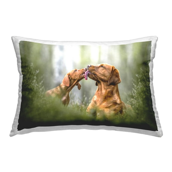 Stupell Industries Puppies Playing in Forest Decorative Printed Throw Pillow Design by Natalie Grosse