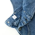 thumbnail image 5 of KIDSCOOL SPACE Girls’ Denim Cargo Overalls, Wide Leg Jean Dungarees,Blue,7-8 Years, 5 of 7