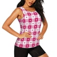 thumbnail image 2 of Sigee Plaid Heart for Women's Workout Tank Top,Running Tank Tops,Sleeveless Gym ClothesMedium, 2 of 8