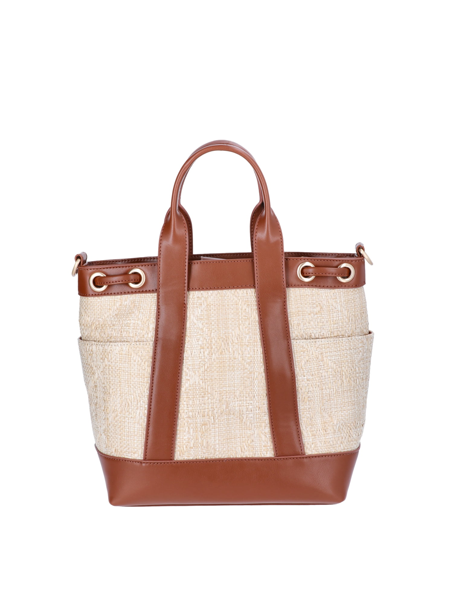 Time and Tru Leighton Women's Mini Bucket Bag, Woven