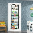 thumbnail image 4 of SUNALLY Over The Door Pantry Organizer, 8-Tier Pantry Organization and Storage, Metal Hanging Spice Rack for Kitchen, Laundry, Bathroom, Back of Door Seasoning Rack 8 Baskets, Black, 4 of 7