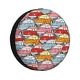 thumbnail image 1 of Fotbe Cute Cars Funda de Llanta de Repuesto con Estampado, Engrosada, Ajuste Universal para Jeep, Remolque, RV, SUV, Camión-17 inch, 1 of 6