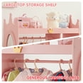 thumbnail image 4 of Kids Dress Up Storage with Mirror, Costume Organizer with Hanging Rod, 3 Shelves & 2 Bins, Dress Up Closet Armoire for Kidroom & Playroom, 4 of 6