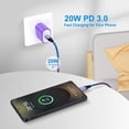 thumbnail image 2 of 2 Pack 20W PD Fast Wall Charger Station with 6FT Braided USB-C to C Cables, Phone Charger Compatible with iPhone 17/16/15 Pro Max iPad Pro Galaxy S26 Android, Purple, 2 of 7