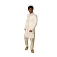 thumbnail image 3 of Saris and Things Sherwani Blanc Scintillant pour Hommes. Ce Produit Est Fait sur Commande., 3 of 4