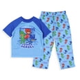 thumbnail image 3 of PJ Masks Toddler Boys' Power Heroes Gekko Owlette Catboy 2-Piece Raglan Short Sleeve Sleep Shirt Pajama Pant Lounge Set, 3 of 7
