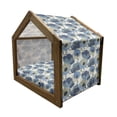 thumbnail image 2 of Floral Pet House, Ombre Flowers Romantic Perennial Bouquet Florets Digital Watercolor Effect Art Image, Outdoor & Indoor Portable Dog Kennel with Pillow and Cover, 5 Sizes, Grey Navy, by Ambesonne, 2 of 5