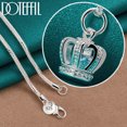 thumbnail image 2 of CJie-collar con colgante de corona de circonita AAA para mujer, de Plata de Ley 925, cadena de 18 pulgadas, joyería para fiesta de compromiso y boda, 2 of 2