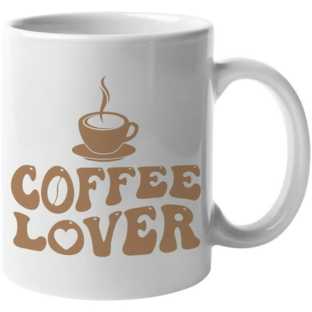 

Coffee Lover Groovy Retro Wavy Text Merch Gift White 11oz Ceramic Mug