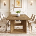 thumbnail image 3 of Tribesigns 63-inch Dining Table for 4-6 People, Farmhouse Rectangular Kitchen Table with Strong Geometric Frame, Brown, 3 of 9