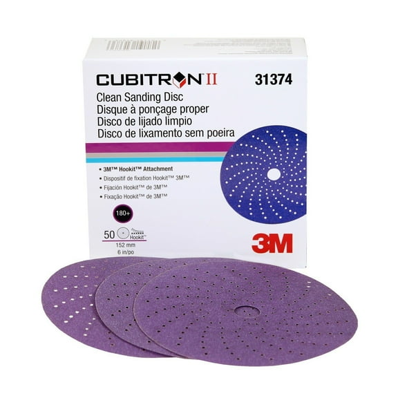 Cubitron II Clean Sanding Hookit Disc, P180 Grit, 6"