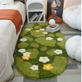 thumbnail image 5 of YIMWNYI Moss Flower Design Rug, Cute Green Forest Leaf Bath Mat, Ultra Soft Microfiber Carpet, Non-Slip TPR Backing, Machine Washable & Absorbent, Versatile for Home Use, 5 of 7