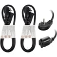 thumbnail image 1 of EP 2 Pack 3 Ft 16/3 Flat Plug Indoor Extension Cord, Black Low Profile Extension Cable, 1 of 6