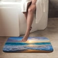 thumbnail image 4 of 1pc Seaside at Sunset Absorbent Non-Slip Bathroom Thickened Flannel Rug Decor,Soft,Quick Drying,Suitable For Indoor/outdoor Use,Bathrooms,Bedrooms,Kitchens,Terrace,Laundry Rooms,16"x24", 4 of 9