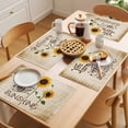 thumbnail image 5 of Farmhouses Sunflowers Placemats Set of 4, You Are My Sunshine Letter Background Non-Slip Place Mats Washable Table Mats for Kitchen Dining Table Decorations Indoor/Outdoor, 5 of 9