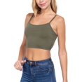 thumbnail image 5 of FashionMille Women Basic Casual Yoga Workout Adjustable Spaghetti Strap Cami Crop Top Shirt, 5 of 5