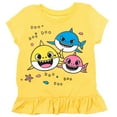 thumbnail image 2 of Pinkfong Baby Shark Toddler Girls Peplum T-Shirt Leggings and Scrunchie 3 Piece Outfit Set Infant to Little Kid, 2 of 5