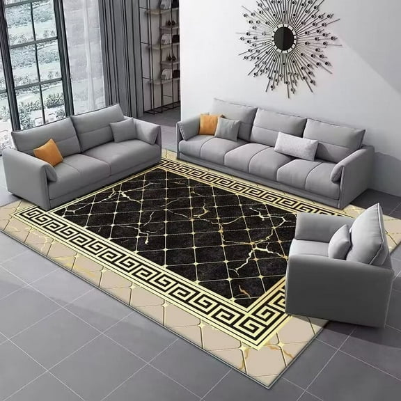 Europe and America Luxury Carpet for Living Room Home r Bedroom Rug Large Area Luxurious Golden Coff