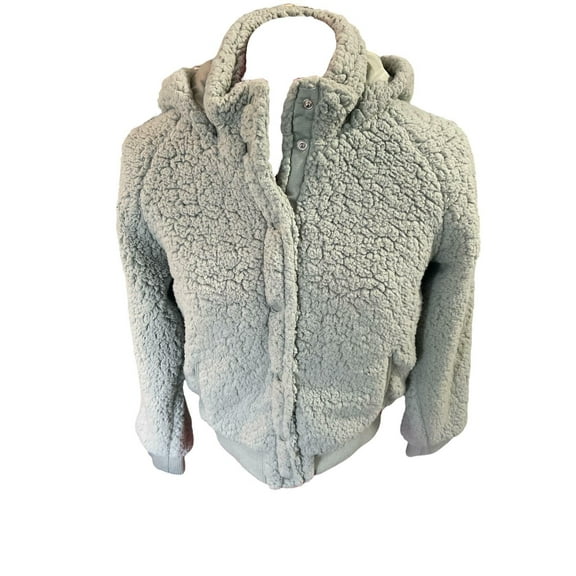 JouJou Big Girls Hooded Sherpa Jacket Mint Large