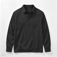 thumbnail image 6 of Hngshg Mens T-Shirts Big and Tall Comfy Button Up Collared Tops Long Sleeve Solid Color Pullover Tee Shirts, 6 of 7