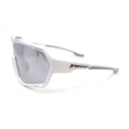 thumbnail image 3 of Xloop Oversized Mirror Lens Wrap Around Plastic Riding Sport Sunglasses White Silver - Silver Mirror, 3 of 4