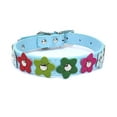 thumbnail image 2 of Flmtop Pet Collar Flower Decor Adjustable Wear-resistant Dog Necklace Loop Pet Supplies Blue, 2 of 9
