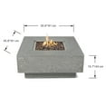 thumbnail image 3 of Elementi Outdoor Manhattan Fire Pit Table 36 x 36 Inches Grey Durable Fire Bowl Glass Reinforced Concrete Square Fire Table Natural Gas Patio Fire Place Electronic Ignition Lava Rock Included, 3 of 5