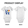thumbnail image 3 of Love Romania Flag Heart Baby Jumpsuits Newborn Clothes (White, 18-24 Months), 3 of 5