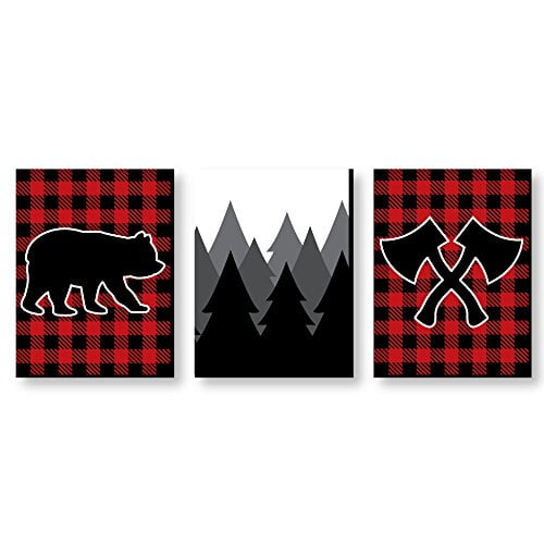 Big Dot Of Happiness Lumberjack Channel The Flannel Buffalo Plaid Nursery Wall Art Rustic Kids Room Decor And Cabin Home Decorations Gift Ideas 7 5 X 10 Inches Set Of 3 Prints Walmart Canada