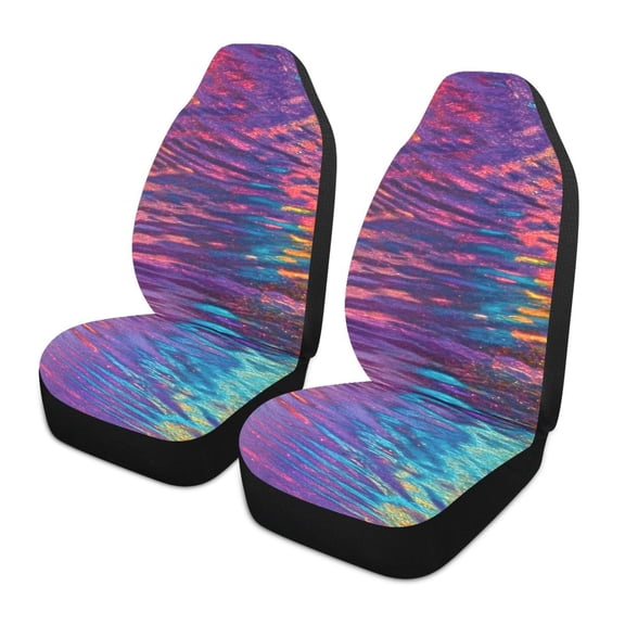 ALAZA Rainbow Tie Dye Car Seat Covers 2 PCs Universal Auto Front Seats Interior Protector
