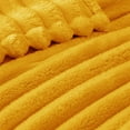 thumbnail image 5 of Exclusivo Mezcla Fleece Throw Blanket for Couch, Super Soft 3D Striped Jacquard Blanket, Lightweight Fuzzy Cozy Blankets, Mustard Yellow, 50"x60", 5 of 8
