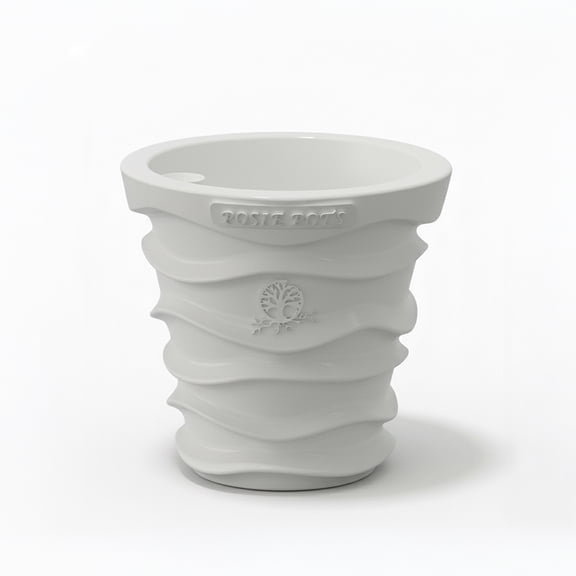 Posie Pot 5 inch, Medium, White, Wave Self Watering Planter, Best for Suculent, 3D printed