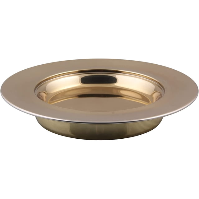 Mayur Exportation Acier Inoxydable Acier Inoxydable Mayur Exportation Acier Inoxydable Communion Plateaux Bread pour Églises Mayur Exportation Acier Inoxydable Communion Fournitures (Gold Mat)
