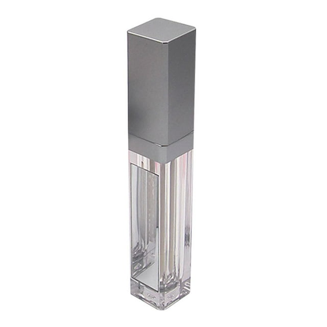 Tubo de brillo de labios vacío Zulema 7 ml con espejo y luz LED Claro + Plata