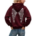 thumbnail image 4 of Angel Hoodies for Women Women's Embroidered Wing Hoodie Minimalist Winter Top Sweatshirts for Women L, 4 of 6