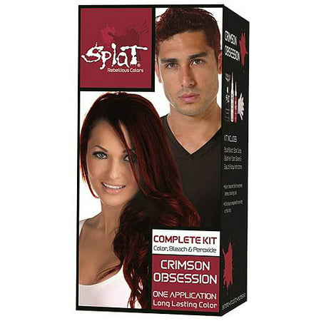 Splat 30 Wash Crimson Obsession Hair Color Kit Semi Permanent Red Hair Dye